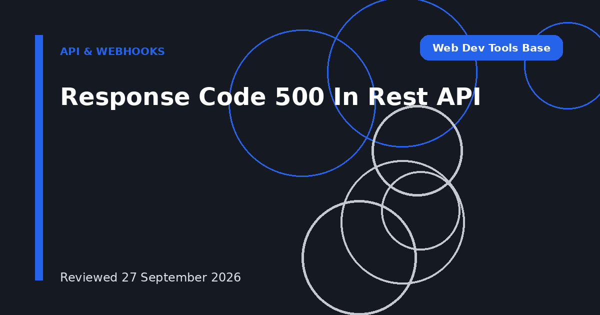 Response Code 500 In Rest API