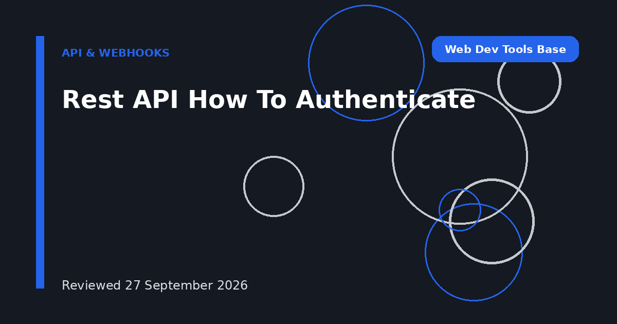 Rest API How To Authenticate