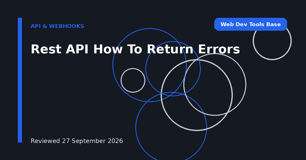 Rest API How To Return Errors