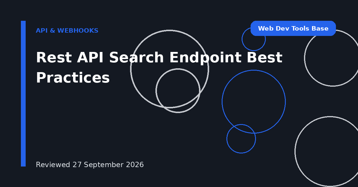 Rest API Search Endpoint Best Practices
