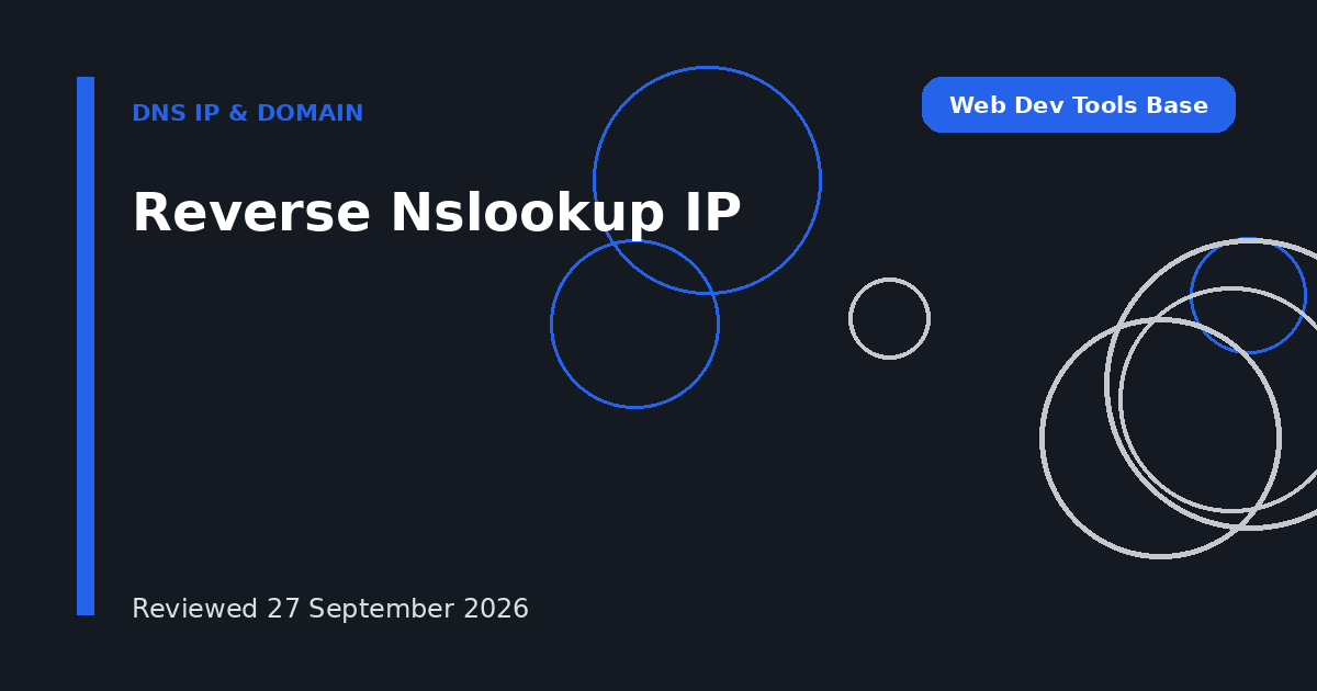 Reverse Nslookup IP