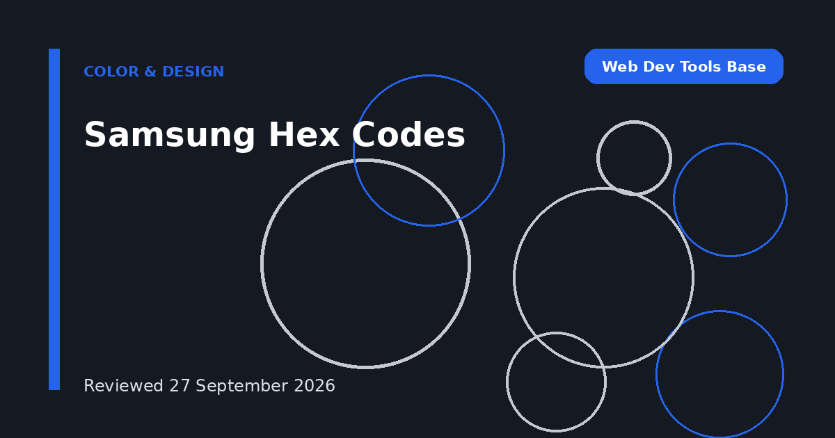 Samsung Hex Codes