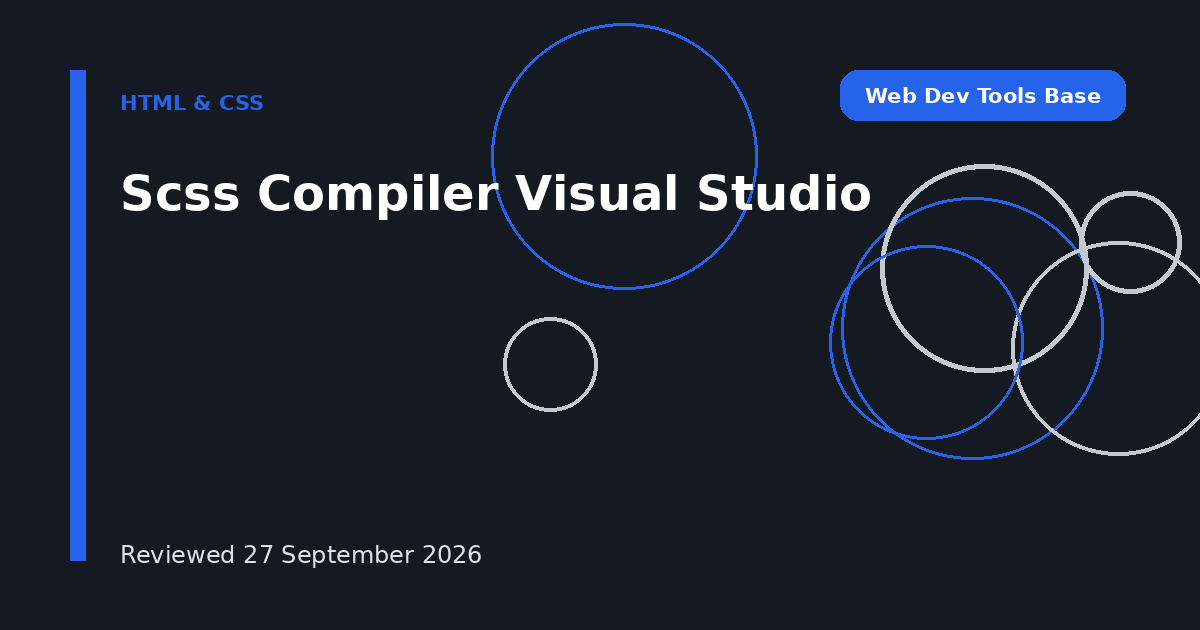 Scss Compiler Visual Studio