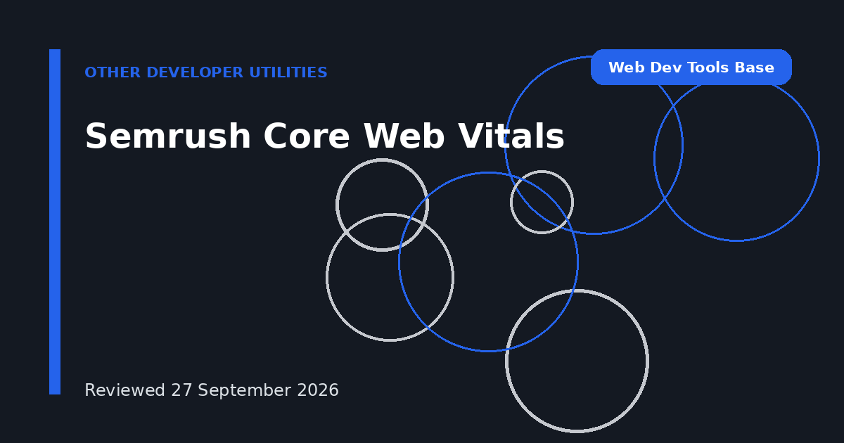 Semrush Core Web Vitals
