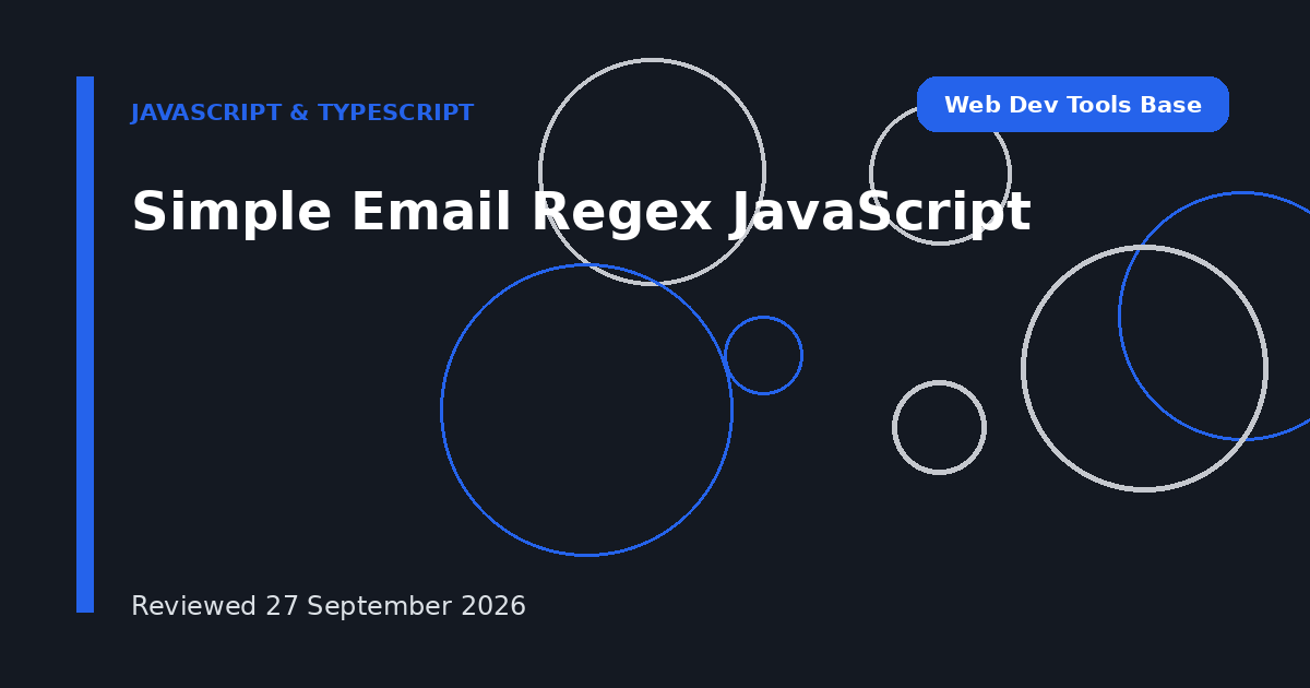 Simple Email Regex JavaScript