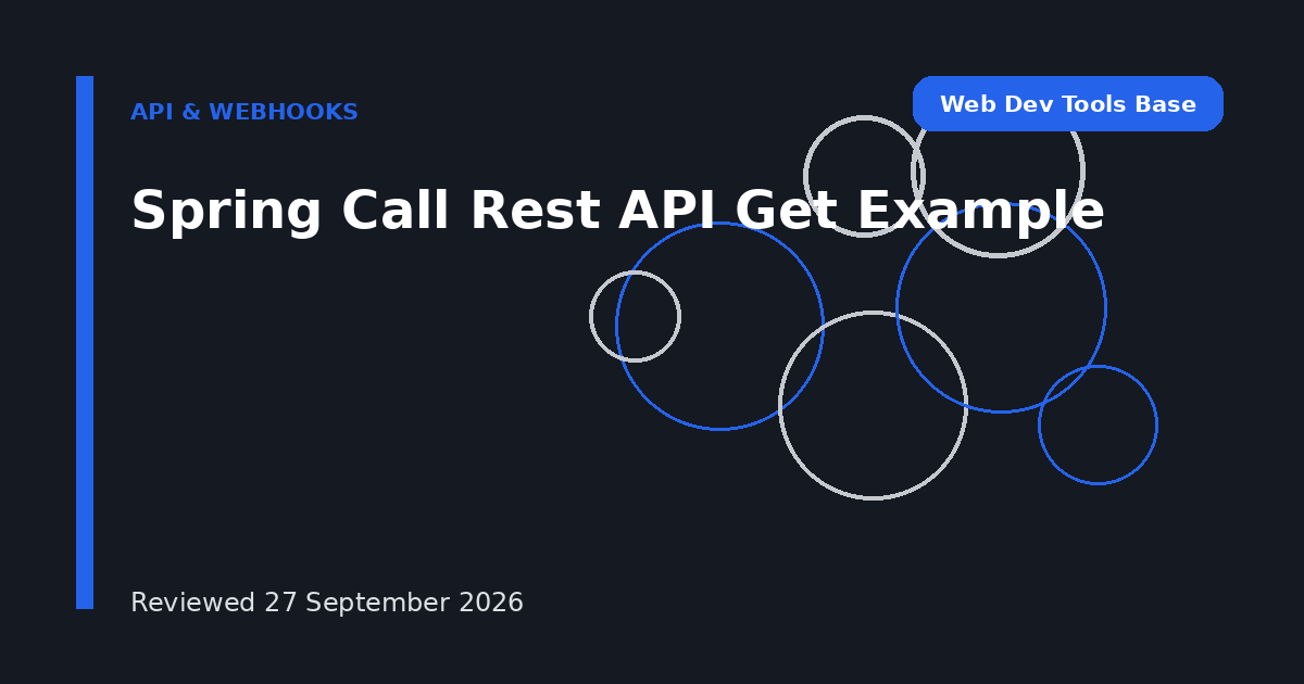 Spring Call Rest API Get Example