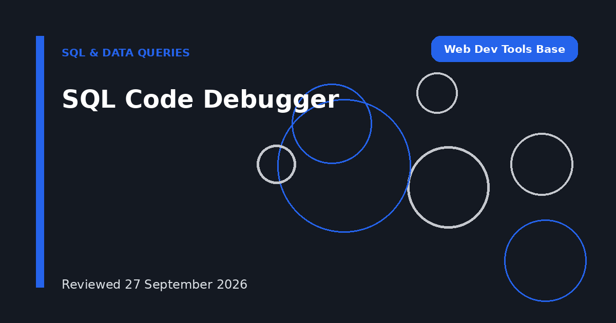 SQL Code Debugger
