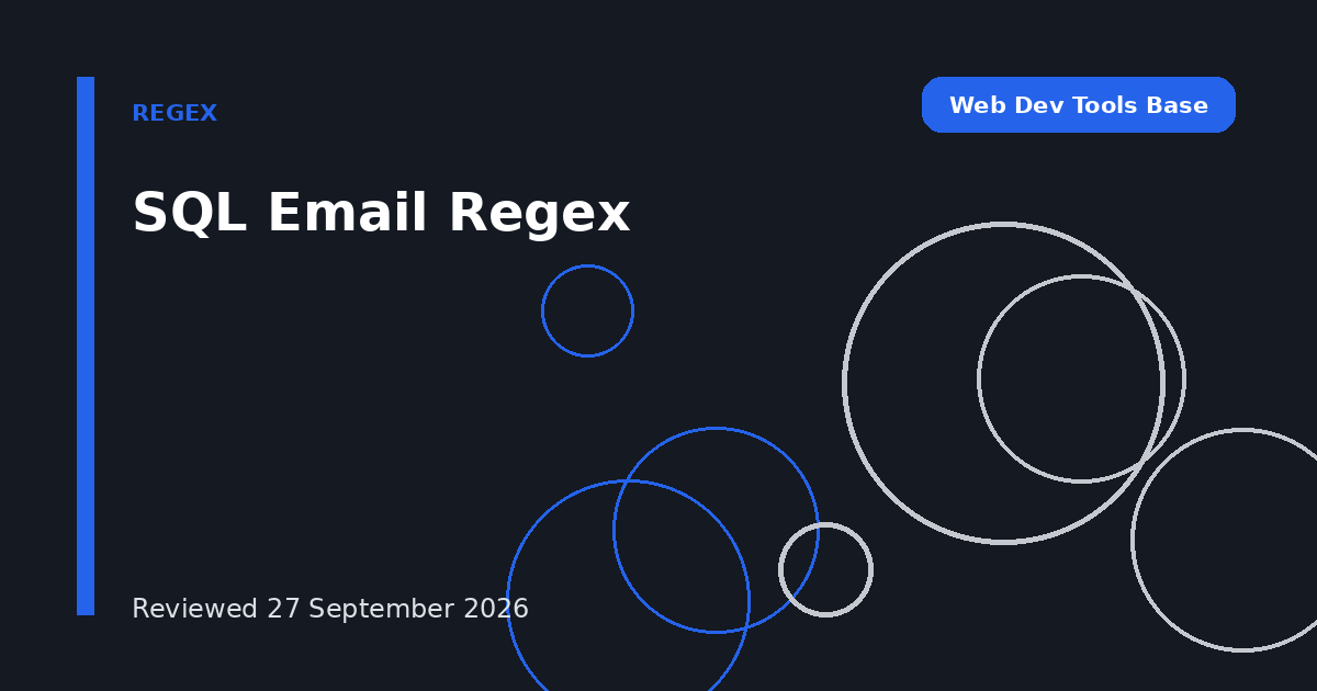 SQL Email Regex