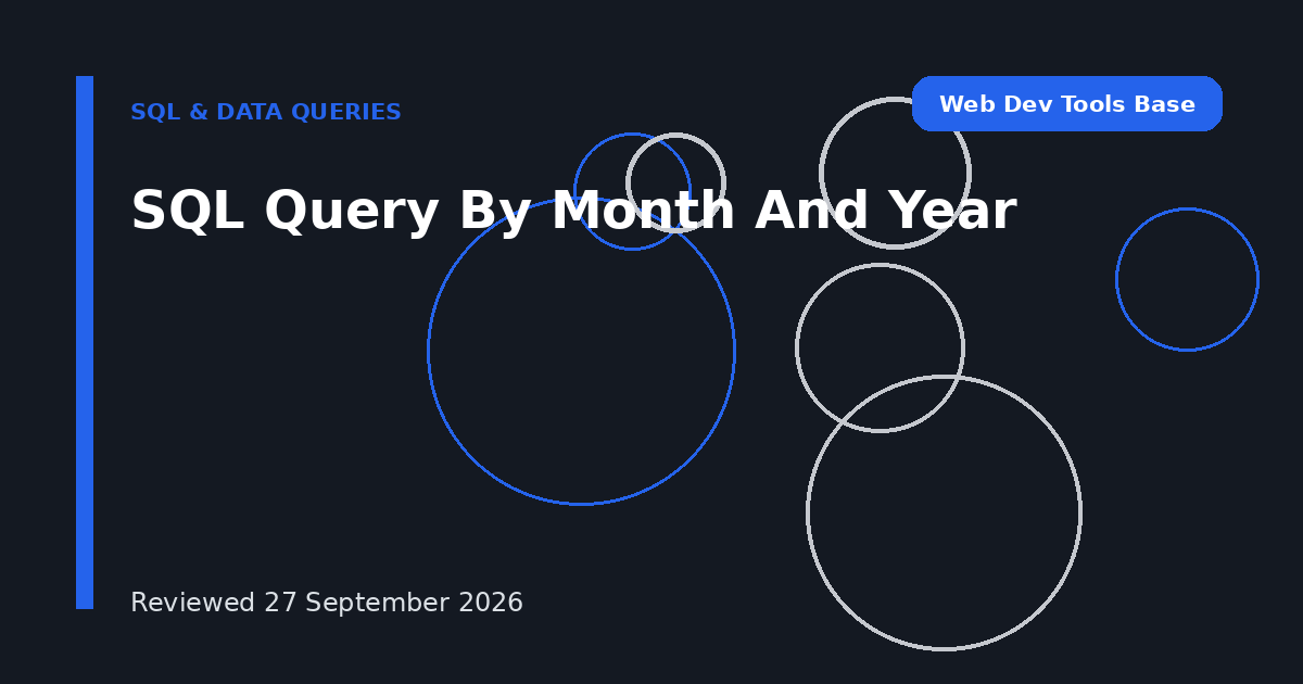 SQL Query By Month And Year