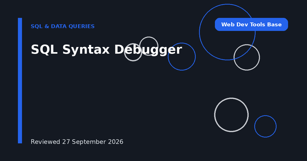 SQL Syntax Debugger