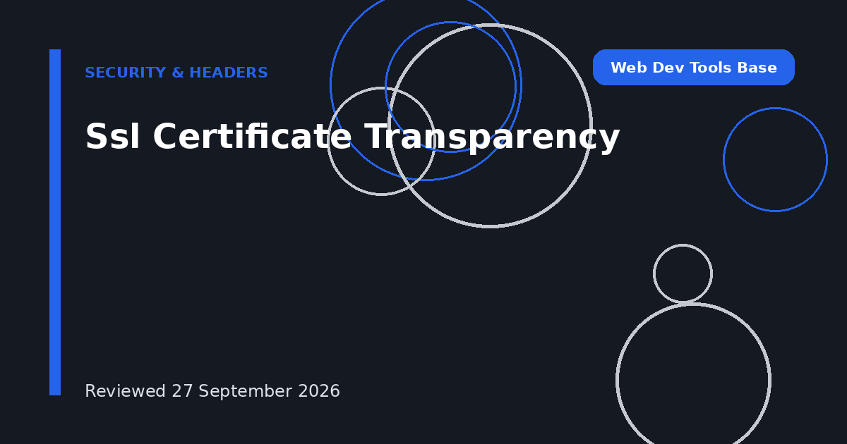 Ssl Certificate Transparency