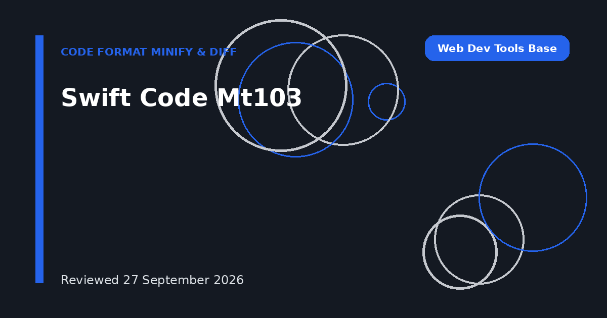 Swift Code Mt103