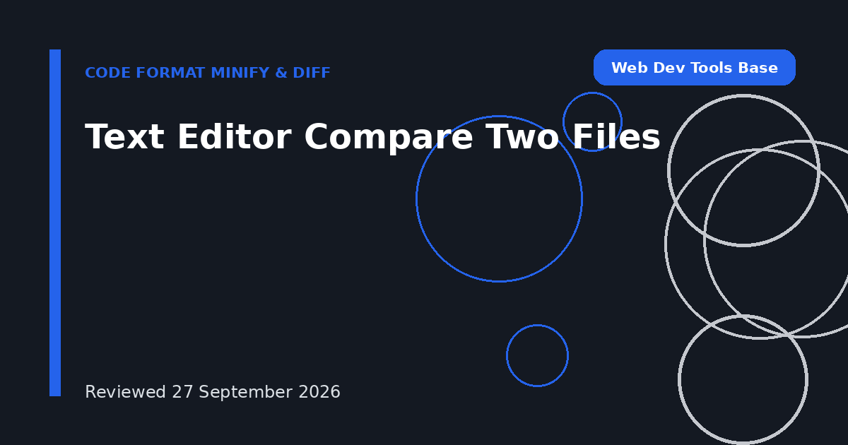 Text Editor Compare Two Files