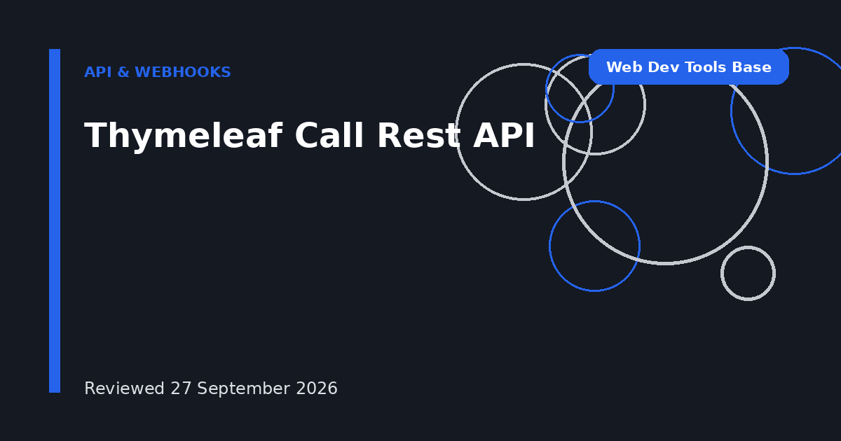 Thymeleaf Call Rest API
