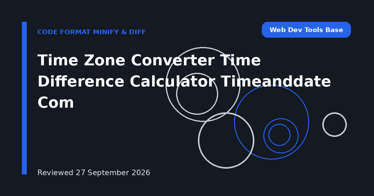 Time Zone Converter Time Difference Calculator Timeanddate Com