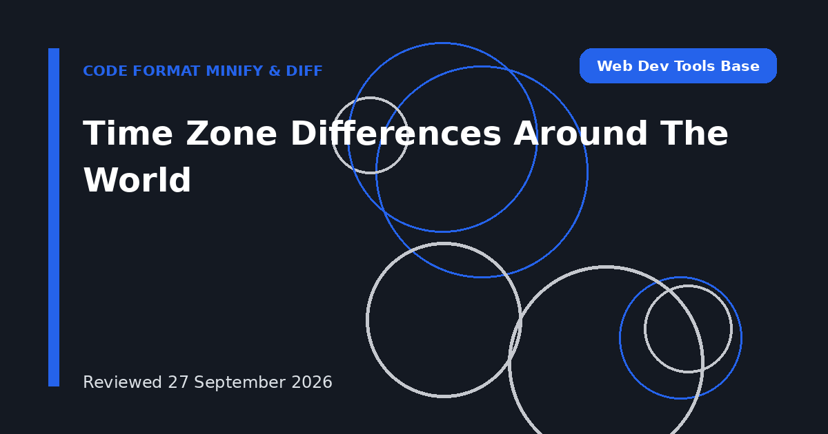 Time Zone Differences Around The World