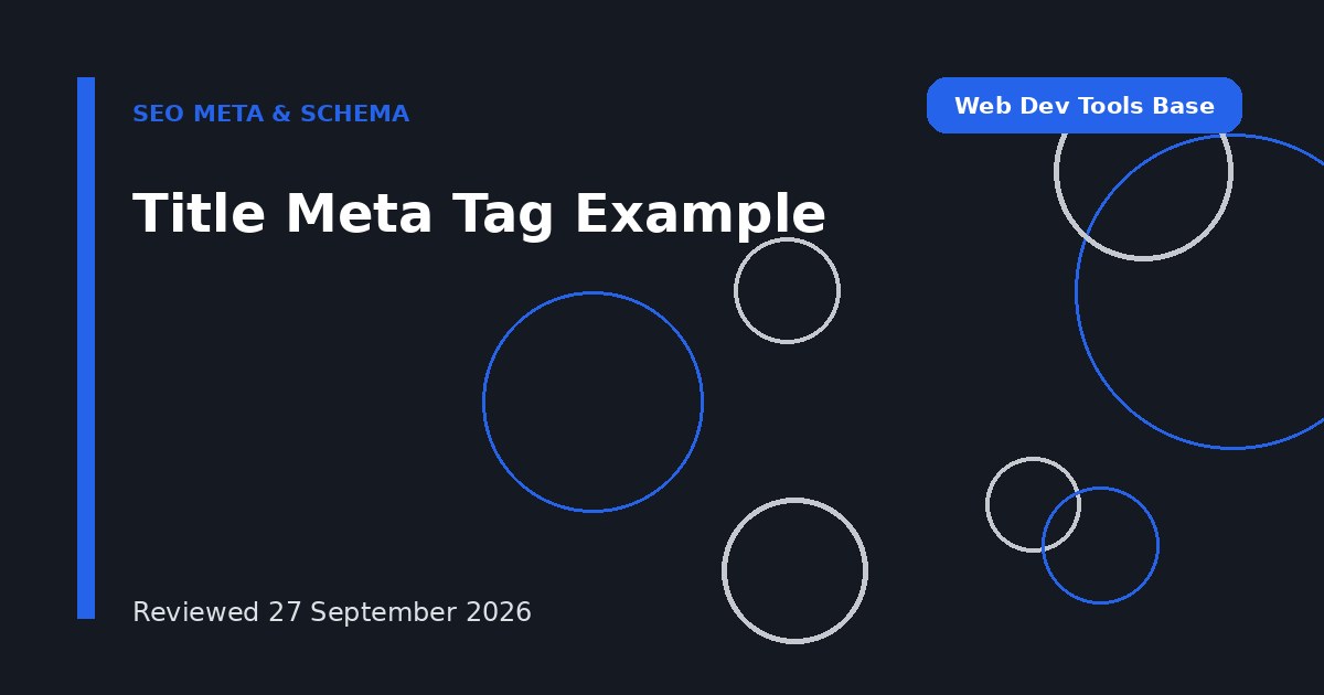Title Meta Tag Example