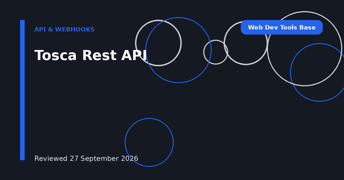 Tosca Rest API