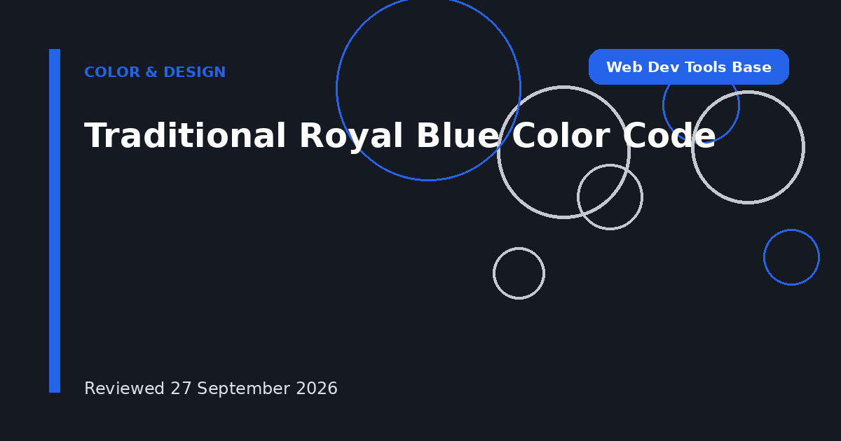 Traditional Royal Blue Color Code