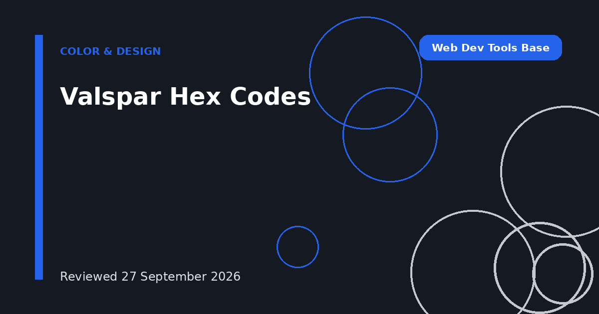 Valspar Hex Codes