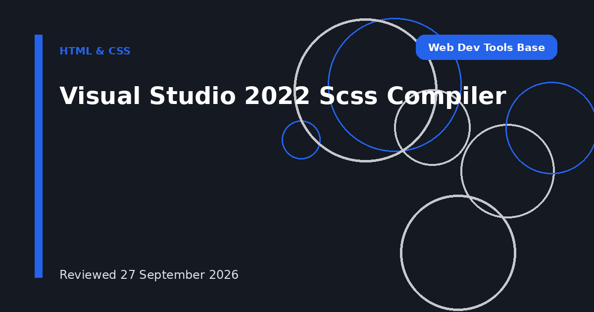 Visual Studio 2022 Scss Compiler