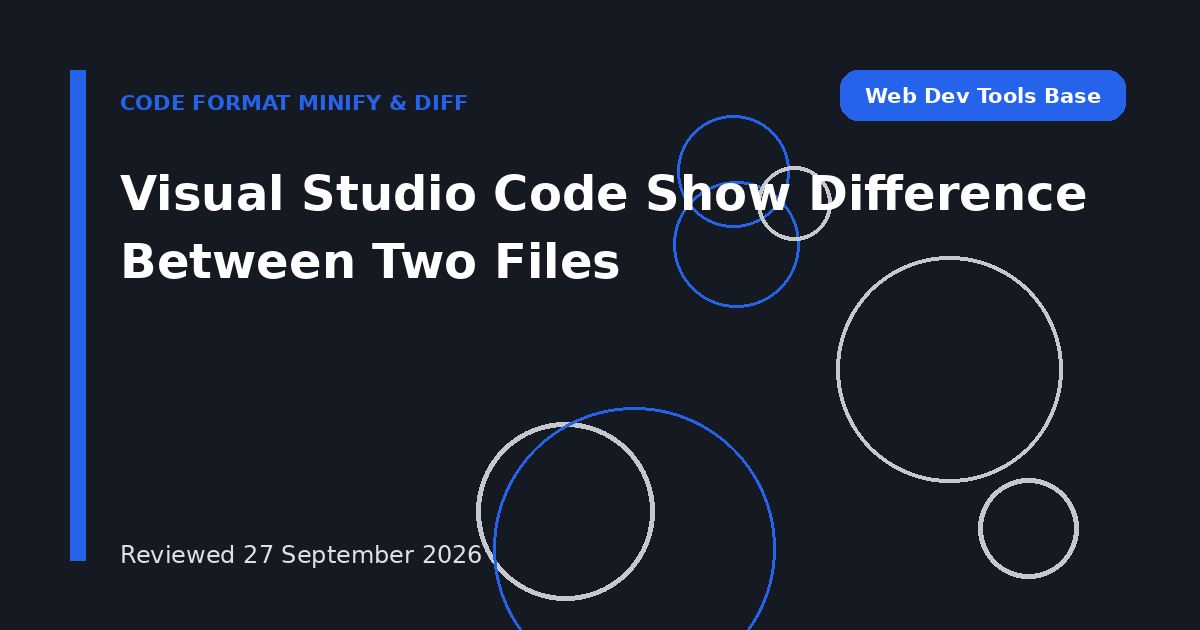 Visual Studio Code Show Difference Between Two Files