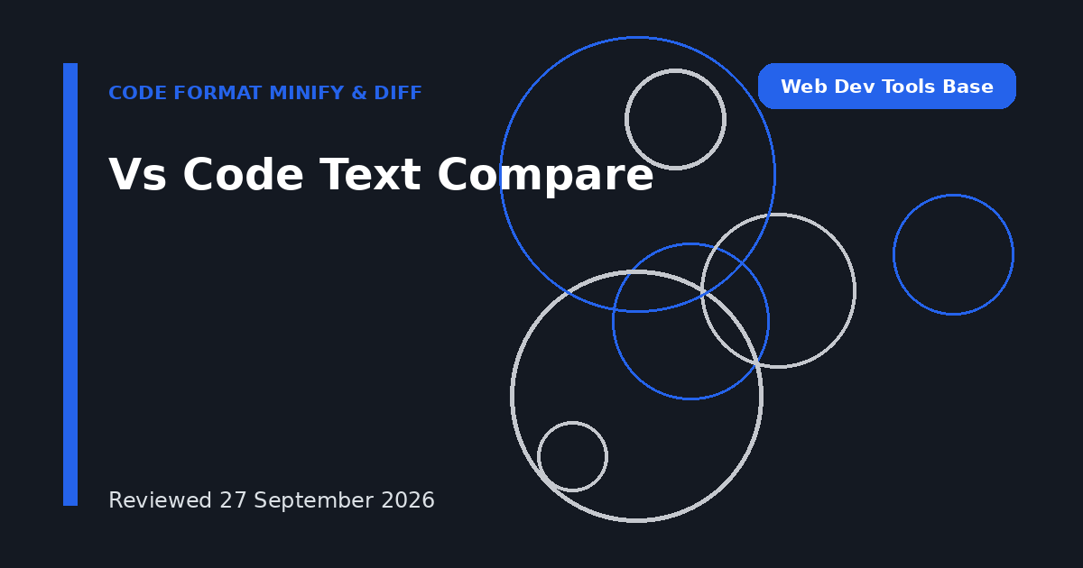 Vs Code Text Compare