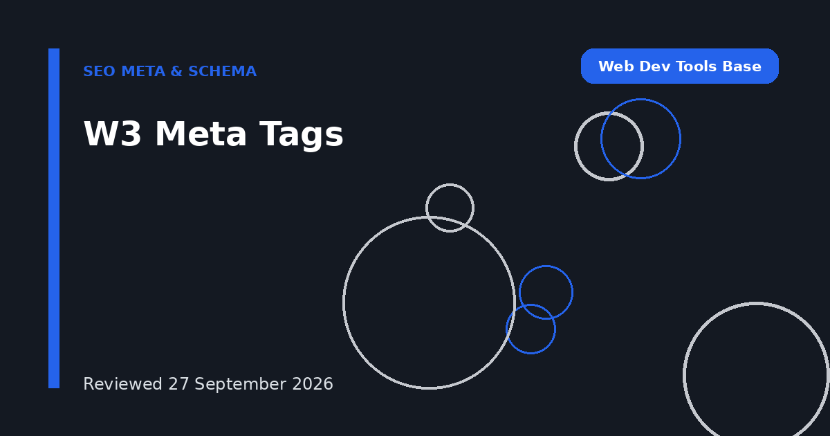 W3 Meta Tags