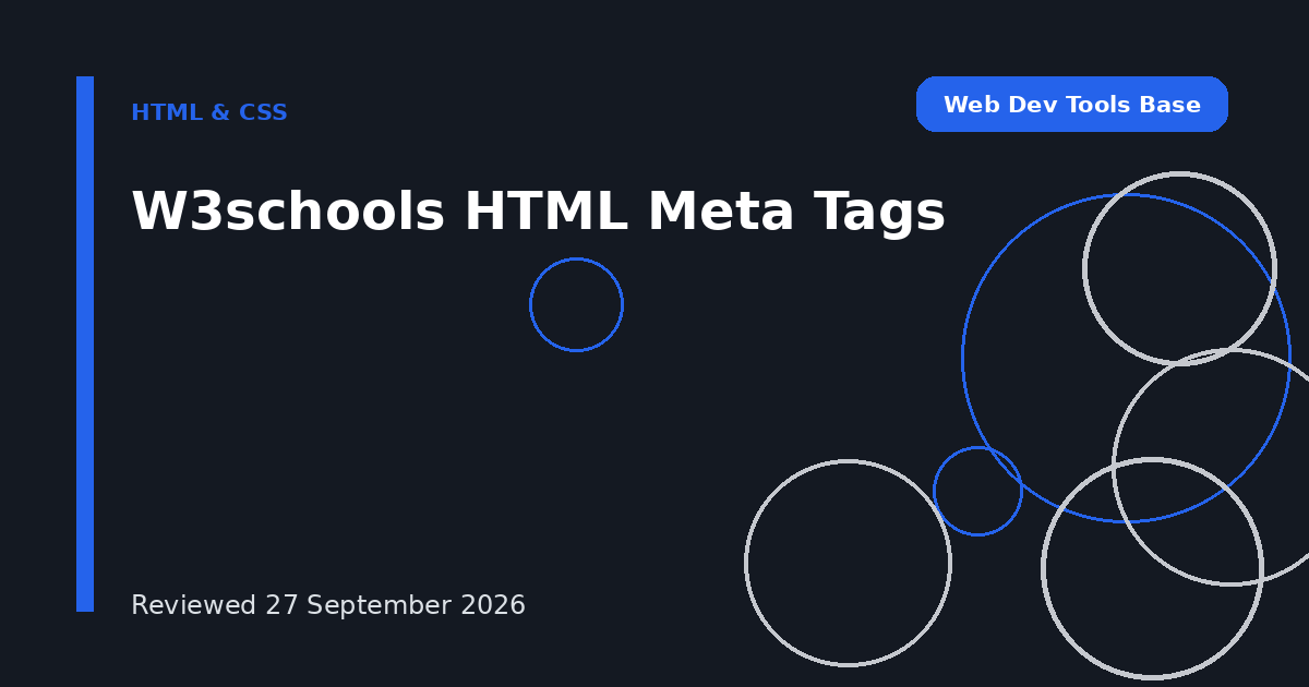 W3schools HTML Meta Tags