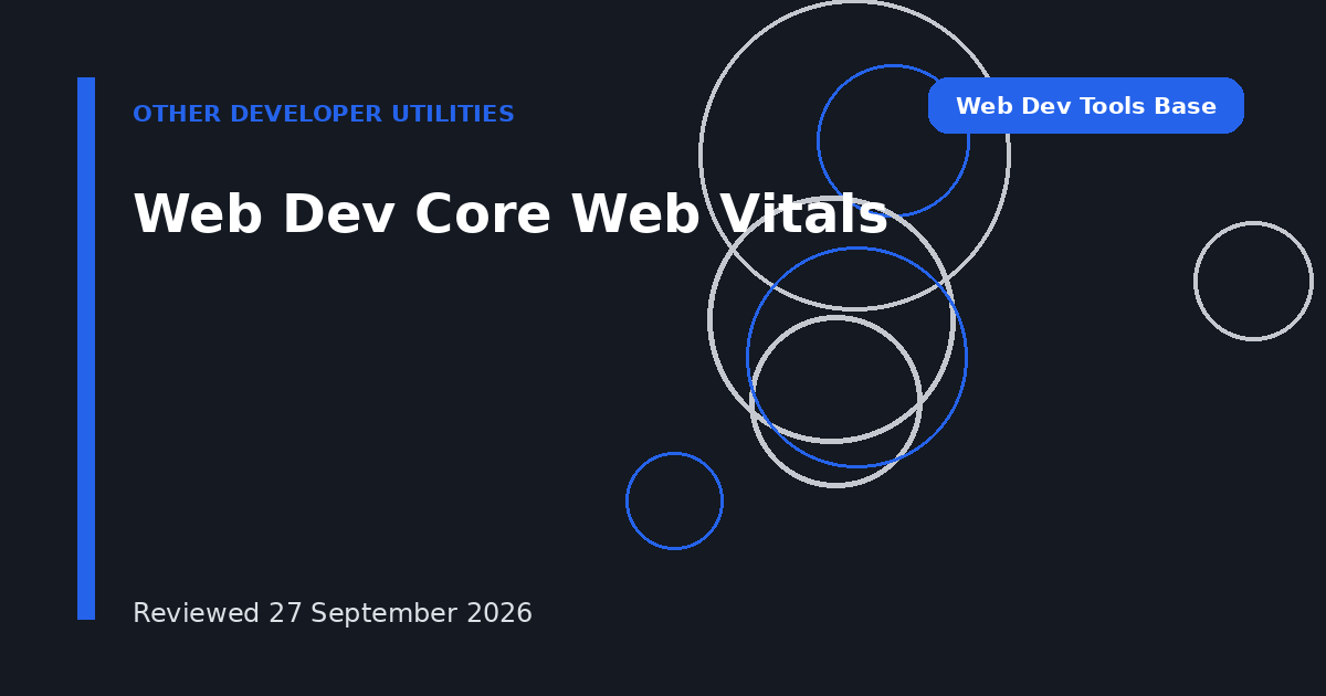 Web Dev Core Web Vitals