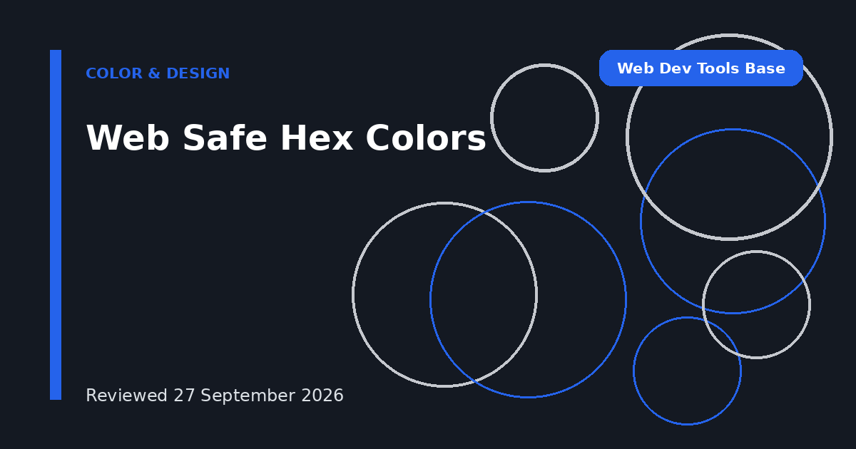 Web Safe Hex Colors