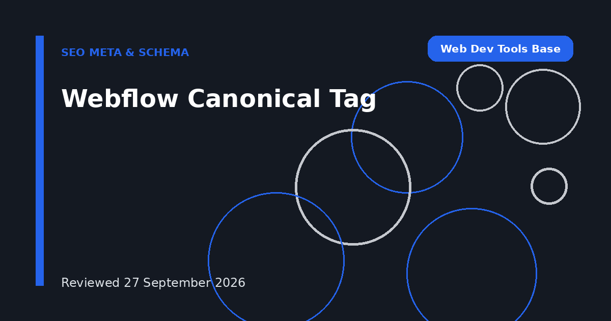 Webflow Canonical Tag