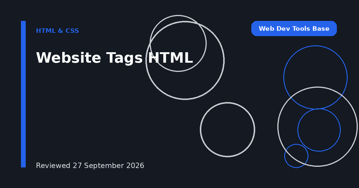 Website Tags HTML