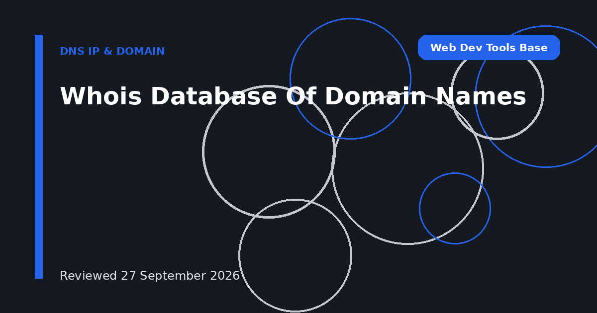 Whois Database Of Domain Names