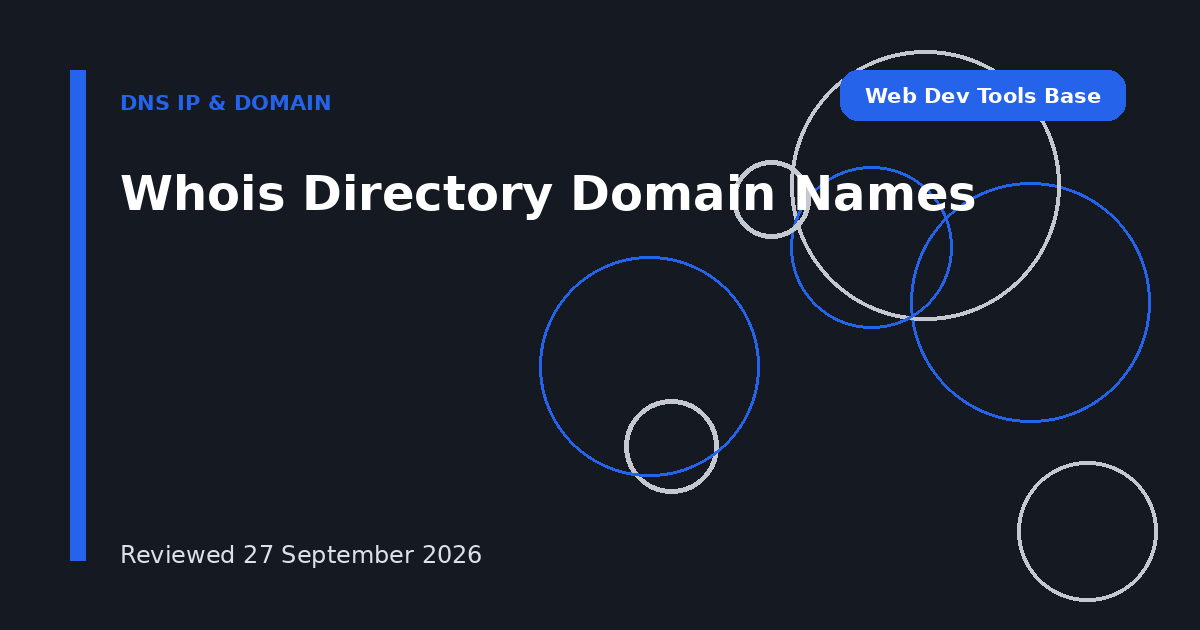 Whois Directory Domain Names