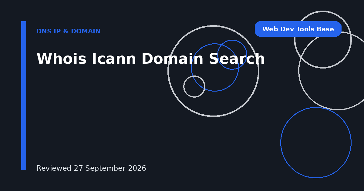 Whois Icann Domain Search