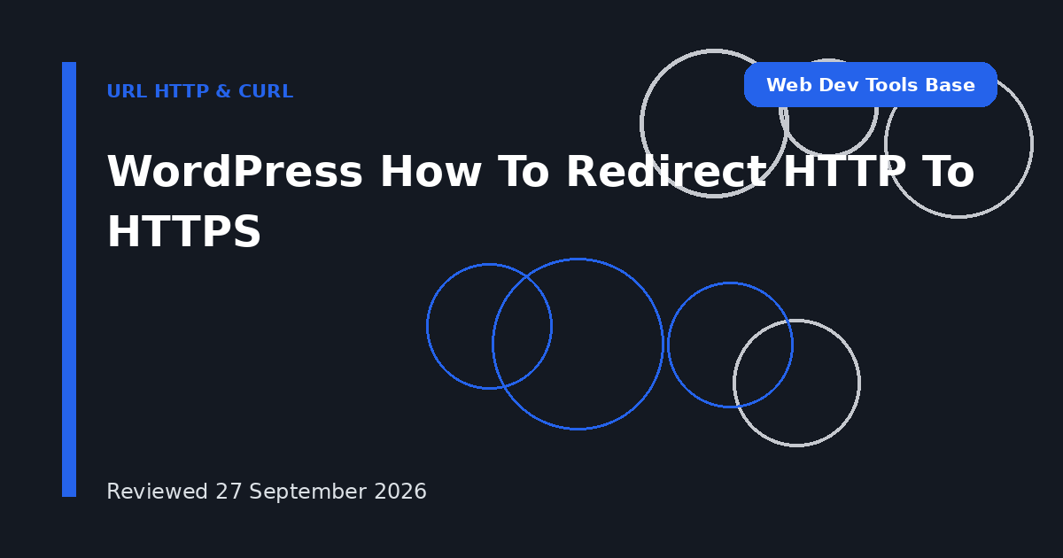 WordPress How To Redirect HTTP To HTTPS