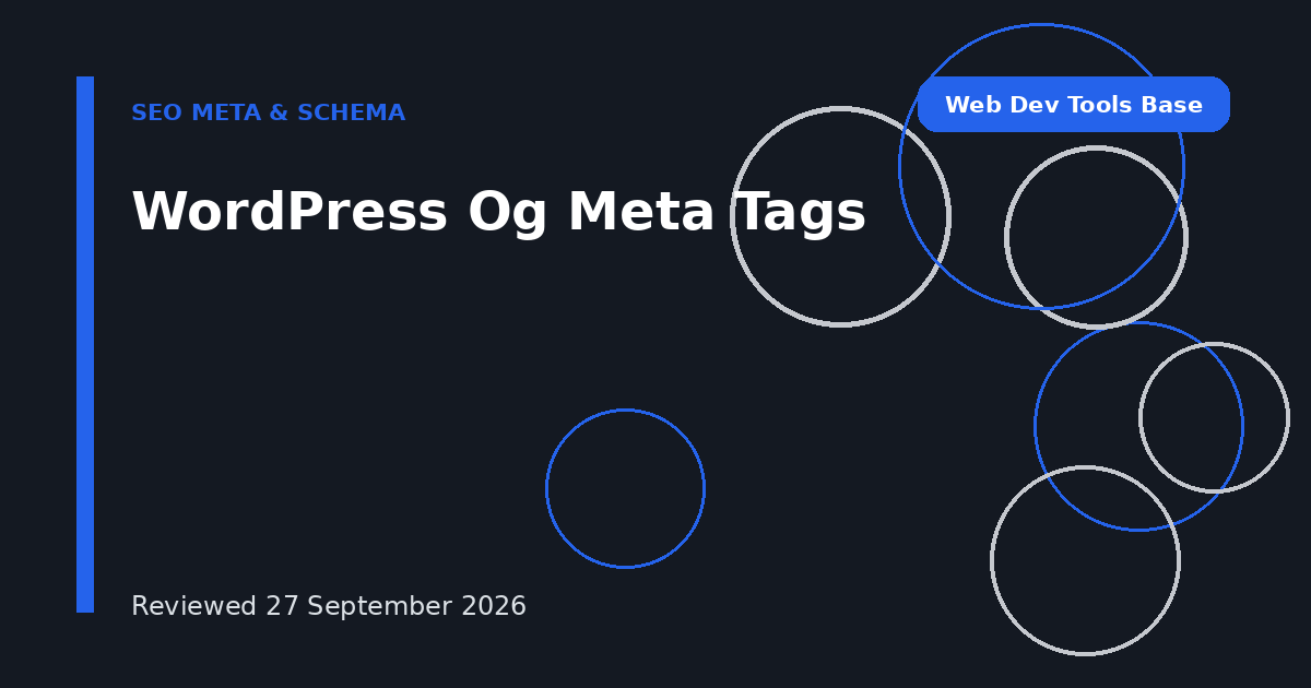 WordPress Og Meta Tags