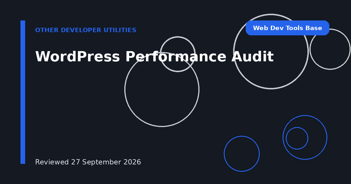 WordPress Performance Audit