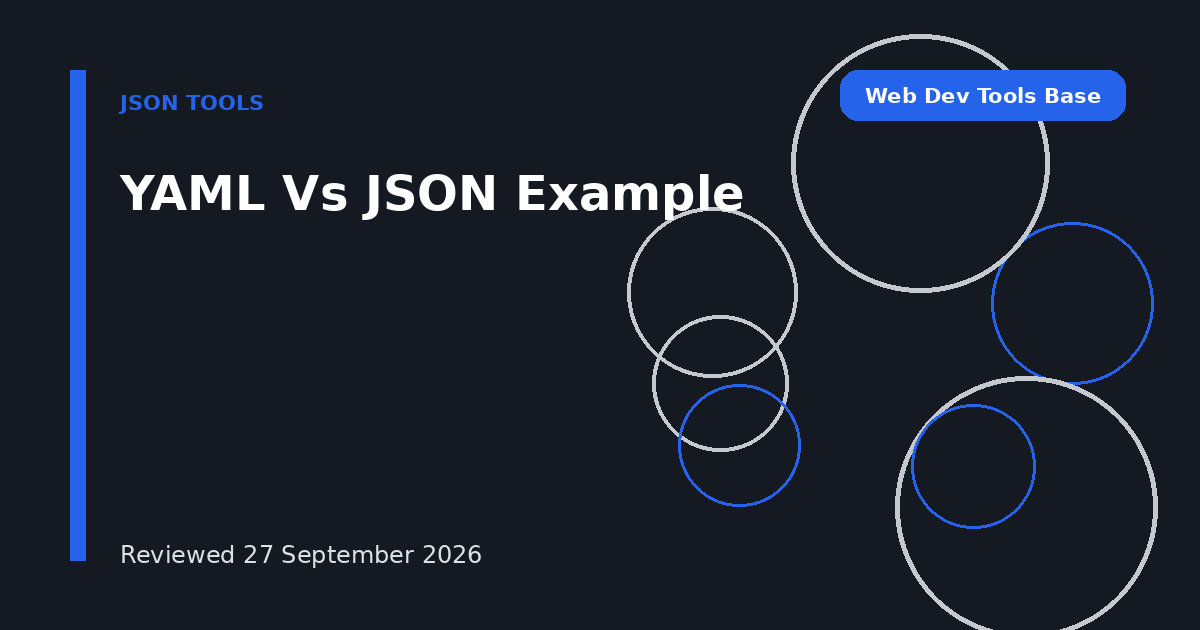 YAML Vs JSON Example