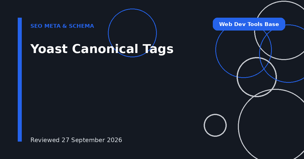 Yoast Canonical Tags